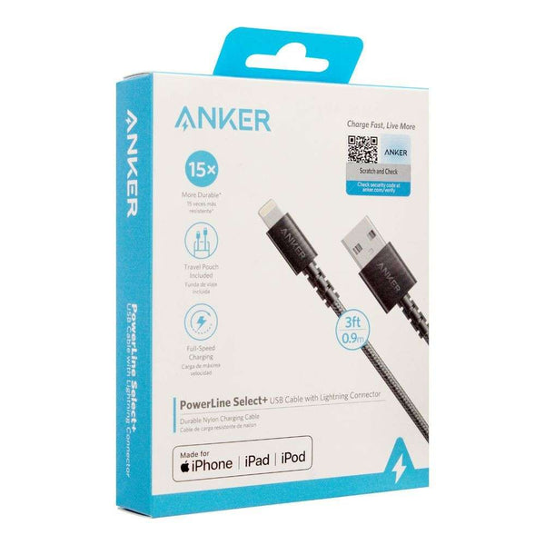 ANKER PowerLine Select+ USB Cable with Lightning connector 3ft A8012H12